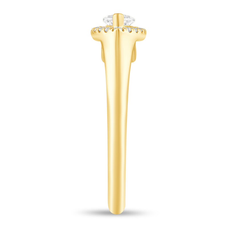Marquise Lab Grown Diamond Horizontal Halo Engagement Ring in 14k Yellow Gold image number null
